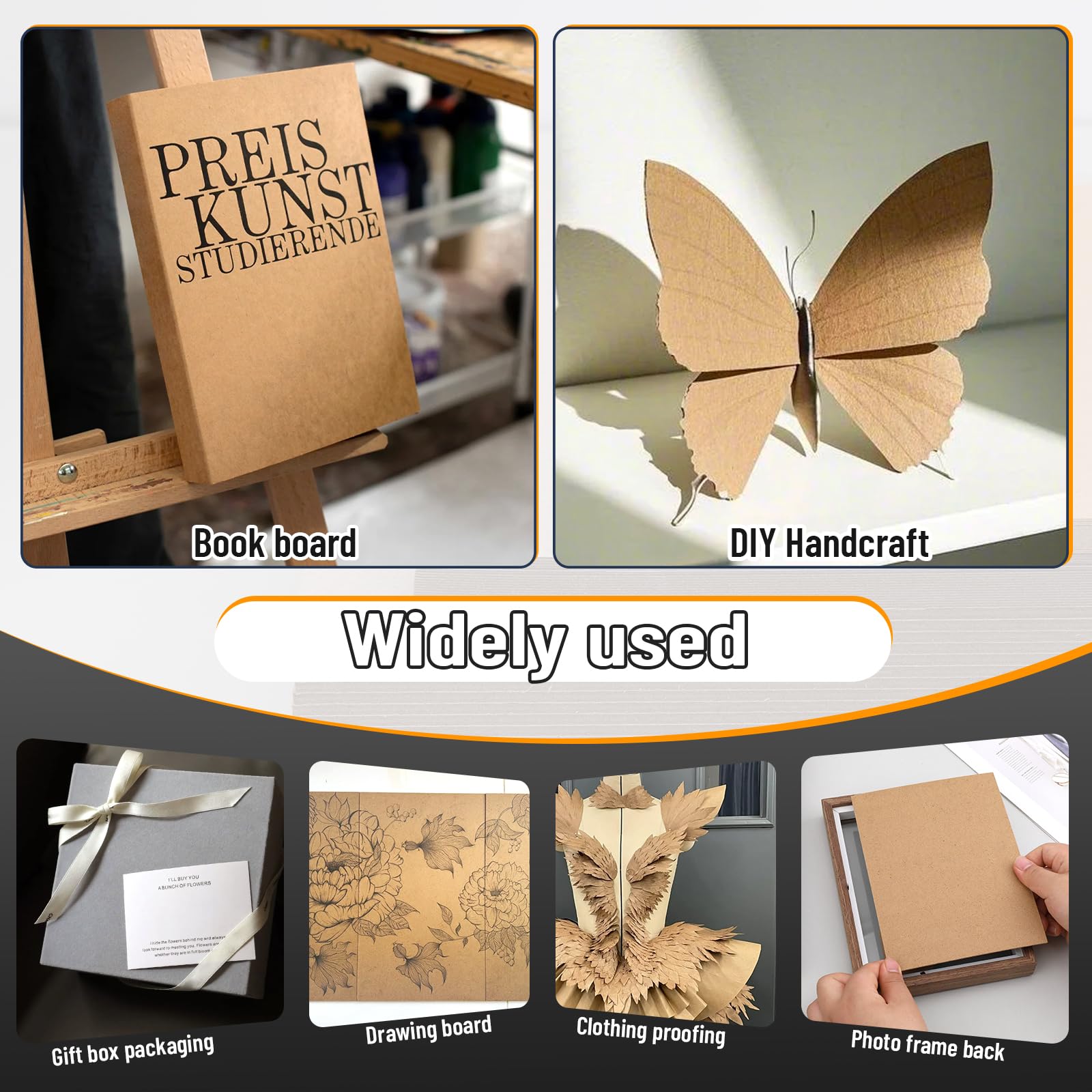 JNENERY 10 Chipboard Sheets 8.5 x 11