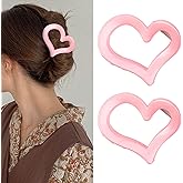 Valentine Hair Clips for Women Romantic Pink Heart Shape Claw Clips Design Elegant Valentine's Hair Accessories for Women 2Pcs