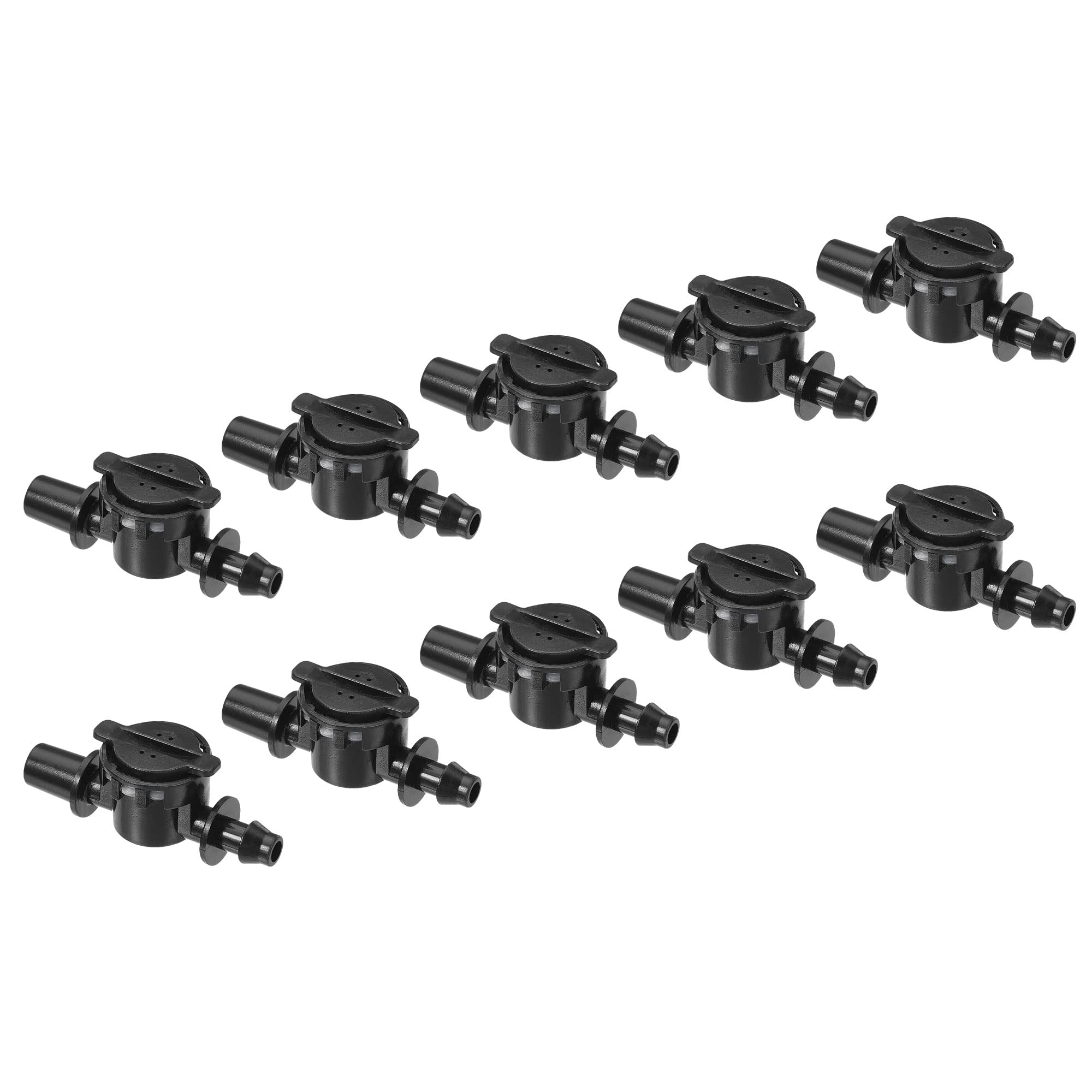 M METERXITY 10 Pack Anti Drip Device - Plastic Drip Irrigation Universal Ball Valve Apply to Drip Irrigation and Aquariums (7 x 7.5mm, Black)