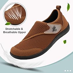 LeIsfIt Mens Wide Diabetic Shoes Adjustable