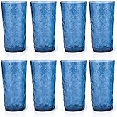 KX-WARE 18-ounce Acrylic Highball Glasses Plastic Tumbler, set of 8 Blue