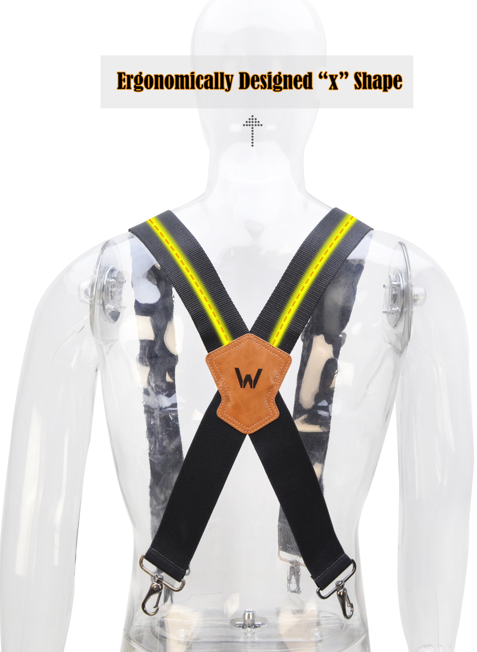 WELKINLAND 2Inch-Wide Heavy Duty Work Suspenders for Men