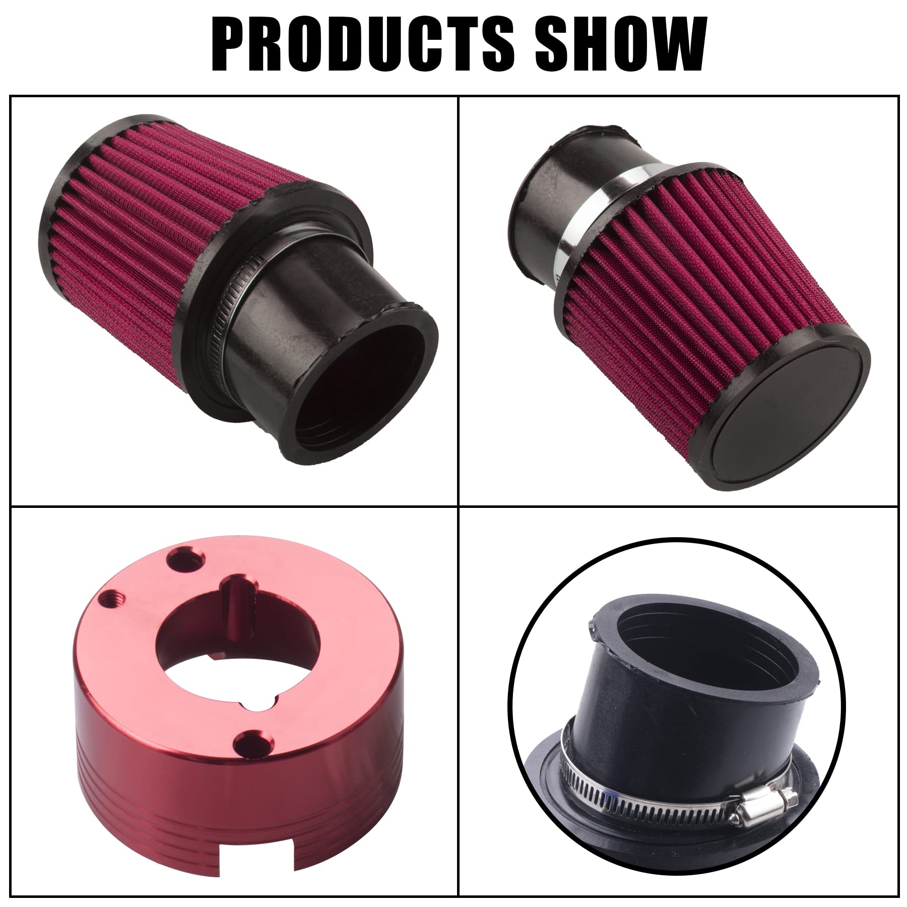Mua MRELC Air Filter Adapter Jet Kit For Predator 301cc 420cc 11hp 13hp 15hp Gx340 Gx390 389cc Stage 1 Mini Bike Parts Go Kart Golf Cart Lawnmower Water Pump Pressure Washer Generator Ohv Engine Red B0b6zvv29q - View #5