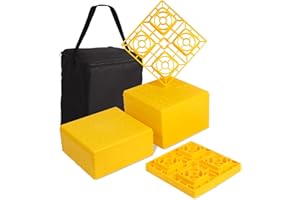 ZEMIRO CHARGE Heavy Duty RV Leveling Blocks, 12-Pack Camper Leveling Blocks with Storage Bag, Sturdy Interlocking Blocks for Single and Dual Wheels, Stabilizers, Jacks, and Travel Trailer Accessories
