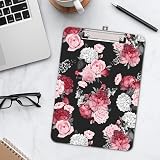 Hnogri A4 Clipboard Pink Rose Low-Profile Clip Fashion Design view 3
