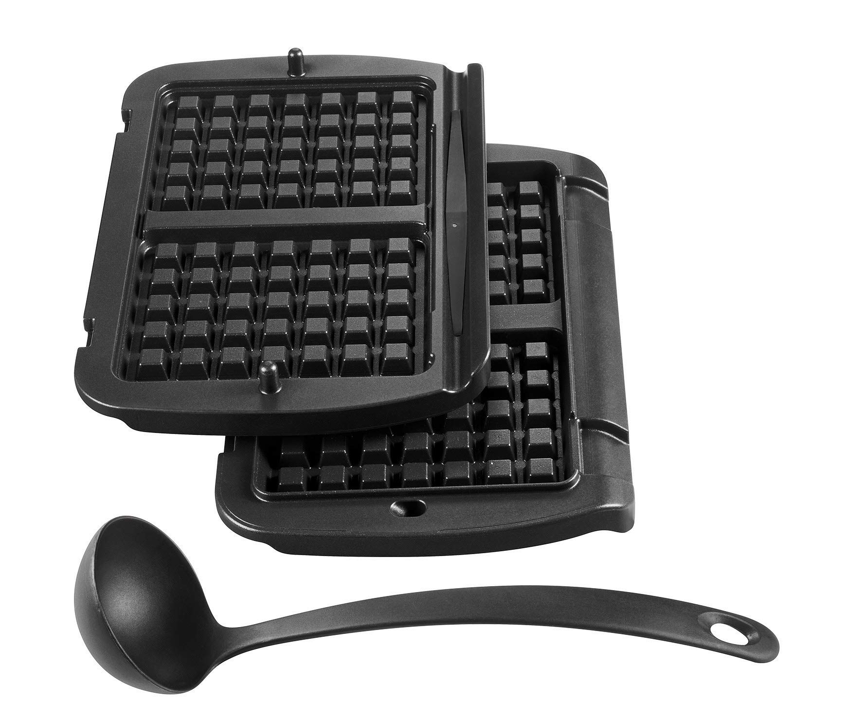 Tefal XA7238 Waffle Plates for Optigrill | Die Cast Aluminum | Non-Stick | Belgian Waffles | Easy Cleaning | Dishwasher Safe | Includes Ladle | ‎32 x 23 x 6 cm