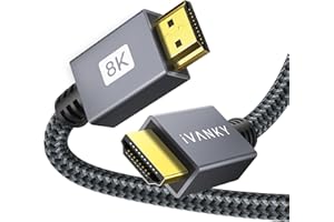 IVANKY 10K 8K HDMI Cable 10 ft, 48Gbps HDMI 2.1 Cable 10ft Ultra High Speed, 8K@60Hz, 4K@120Hz, HDR/eARC/HDCP 2.2&2.3, Braided HDMI Cord 10ft Compatible for Roku TV/PS5/Xbox/Laptop/Monitor/PC/Switch