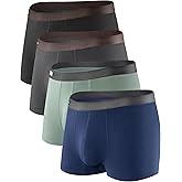 DAVID ARCHY Mens Trunks Underwear Soft Breathable Rayon Made from Bamboo Trunk No Fly Pouch