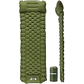 TurnWay Self Inflating Camping Sleeping Pad Foot Press Inflatable Pad Air Mattress with Pillow for Backpacking, Hiking, Campi