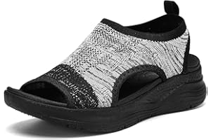 YESWIN Women Walking Sandals Arch Support Orthotic Comfortable Plantar Fasciitis Sandals Non-slip Casual Open Toe Sport Sandals for Athletic Summer Beach