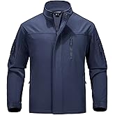 MAGCOMSEN Men's Tactical Jacket Water Resistant 6 Pockets Softshell Fleece Lining Hiking Winter Jacket Windbreaker Outwear