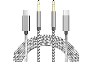 MATSUSHO Aux Cord for iPhone 16 Pro Max, 2Pack USB Type C to 3.5mm Headphone Jack Aux Audio Cable Cord for iPhone 16/16 Plus/15/15 Plus to Car Home Stereo/Speaker/Headphone