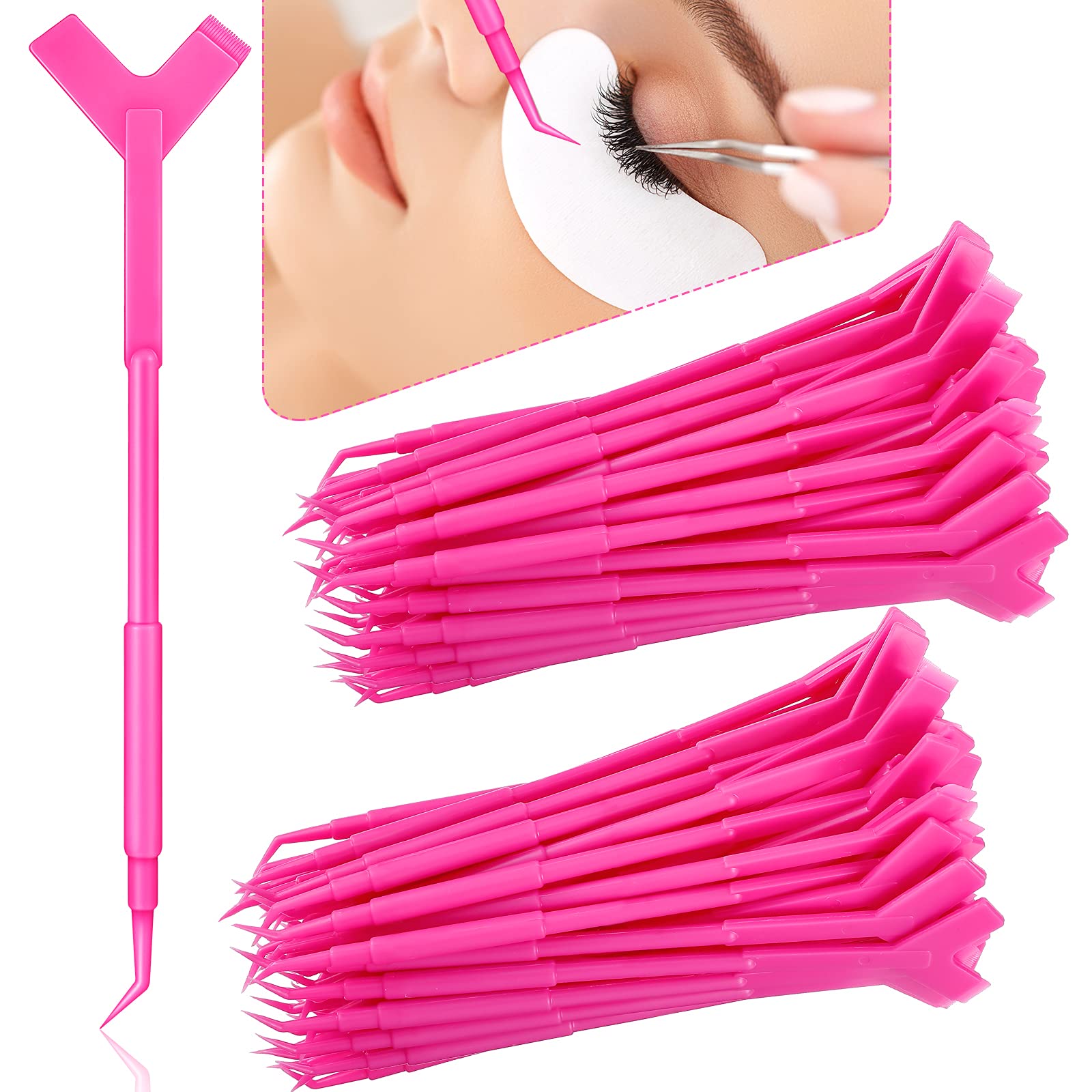 Photo 1 of 100 Piece Y Shape Eyelash Lift & Perm Tool - Brush for Eyelash Extension Supplies