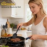 NileHome Silicone Spatula Set 6 Pieces Food Grade BPA-Free Heat Resistant 600°F view 7