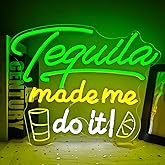 Tequila Made Me Do It Neon Sign Tequila Led Sign Tequila Neon Sign for Wall Decor Dimmable Neon Bar Sign Neon Light Up Sign for Tequila Party Home Beer Bar Pub Business Man Cave Bistro Club