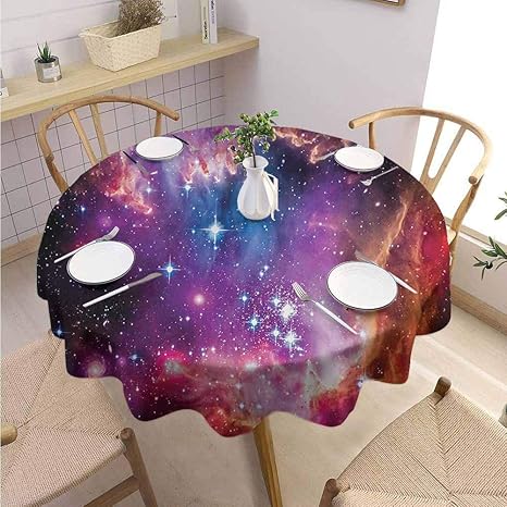 Amazon Diliteck ギャラクシー アウトドア 円形 テーブルクロス 未来的 ファンタスティック ギャラクシー クラッシュテーマ イラスト テクニック テーマ イメージ お手入れ簡単 レッド ブルー ブラック 60 Round Inch テーブルクロス オンライン通販