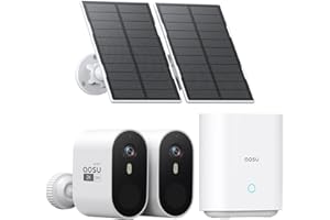 AOSU 2K Solar Security Cameras Wireless Outdoor, WiFi Camera Surveillance Exterieur for Home Security System, 166° View, Colo