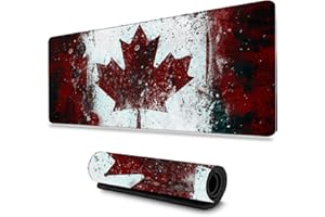 LIEBIRD Vintage Style CA/Canada Flag Mouse Mat Extended XXXL Gaming Mouse Pad 31.5Lx11.8W (CA Flag 1)