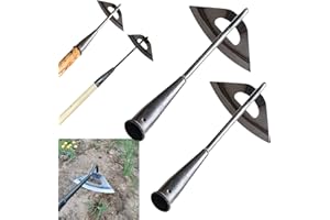 BUERKEO 2Pcs Gardening Tools Hollow Hoe, All-Steel Hardened Hollow Hoe, Sharp Edge Garden Weeding Tools, Hoe Garden Tool Hand Shovel Weed Puller for Backyard Loosening Farm Planting Weeding ( Long Handle)