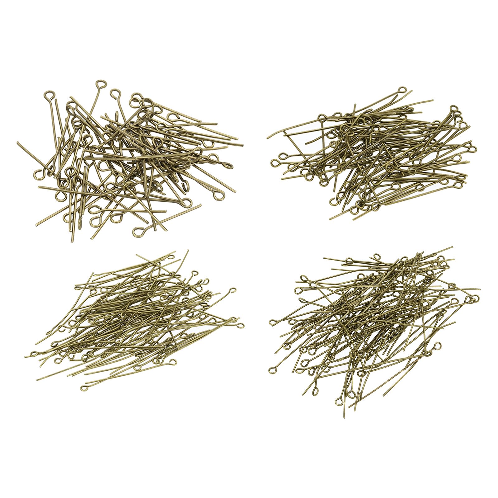 PATIKIL Bronze 600Pcs Metal Eye Pins, 20mm/30mm/40mm/50mm Open Eye Pins for Jewelry Making Findings