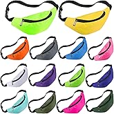 14 Pcs Neon Fanny Bag 80s Party Adjustable Pack Oxford Cloth Workout Traveling Running Waist Bags with Zippered for Outdoor Rave Party Women Men,14 Colors (Bright Colors)