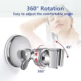 XPOOP Shower Holder Adjustable Suction Cup No Drilling ABS Silver Bathroom view 3