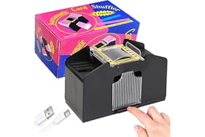 Automatic Card Shuffler Machine for 1-4 Decks - Battery Operated Shuffling Device for Standard Size Playing Cards, Home Game 