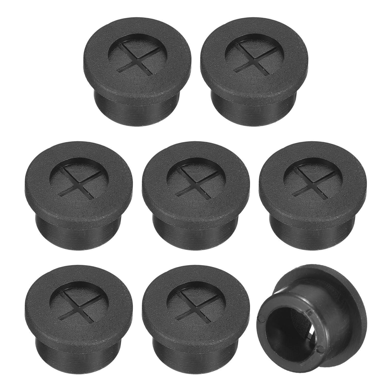Photo 1 of uxcell 8 Pcs Cable Cord Grommet, 5/8 Inch (16mm) Desk Grommet Flexible Rubber Grommets Wire Hole Cover Pass Through for Office Computer Desk Wire Organizer, Black
