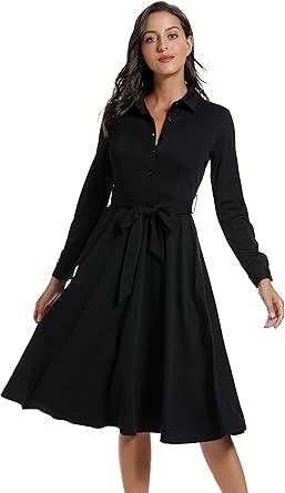 black shirt dress womens