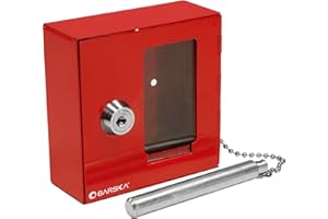 Barska AX11838 Breakable Emergency Key Box with Attached Hammer (Red)