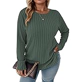 DOLNINE Women's- Plus- Size -Sweatshirts Long Sleeve Crew Neck Casual Fall Tops Lightweight Soft Loose Fit Pullover Shirts