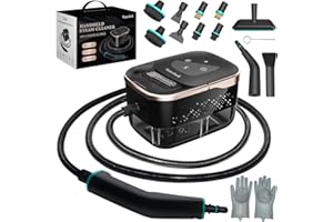 HAPPUDEOK Steam Cleaner,15s Heat-Up 42.27oz Tank,2500w Handheld Steam Cleaner for Home with 15 pcs Accessories,Portable Steamer for Cleaning,kitchens,Grease,bathrooms,Grout,Tile,Bed Bugs,Floor,Couch and Car