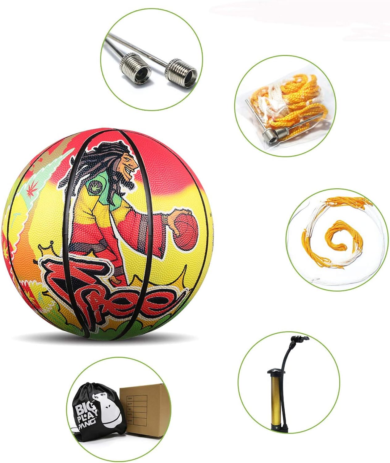 Original Graffiti No. 7 PU NBA Street Outdoor Basketball (7, Yellow) : Clothing