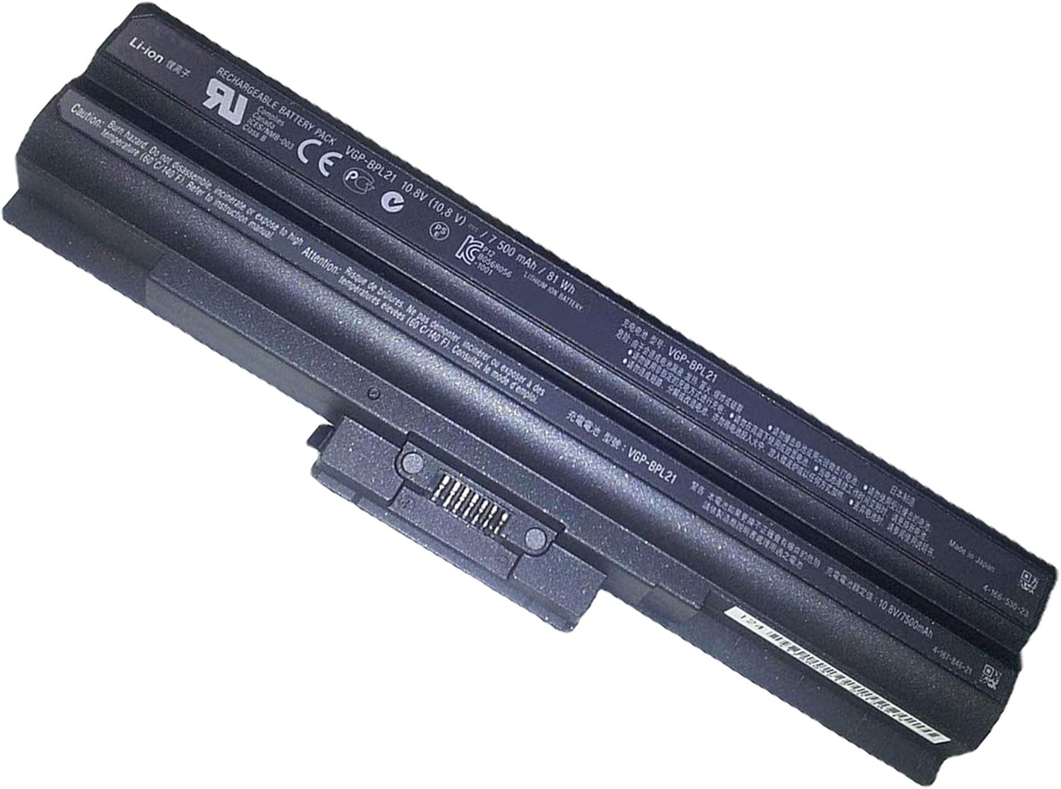 New 10.8V 81Wh 7500mAh 9-Cell VGP-BPL21 Compatible with Sony Vaio VGN-AW VGN-CS VGN-FW VGN-NS VPC-F VPC-S Series Notebook Black Laptop Battery