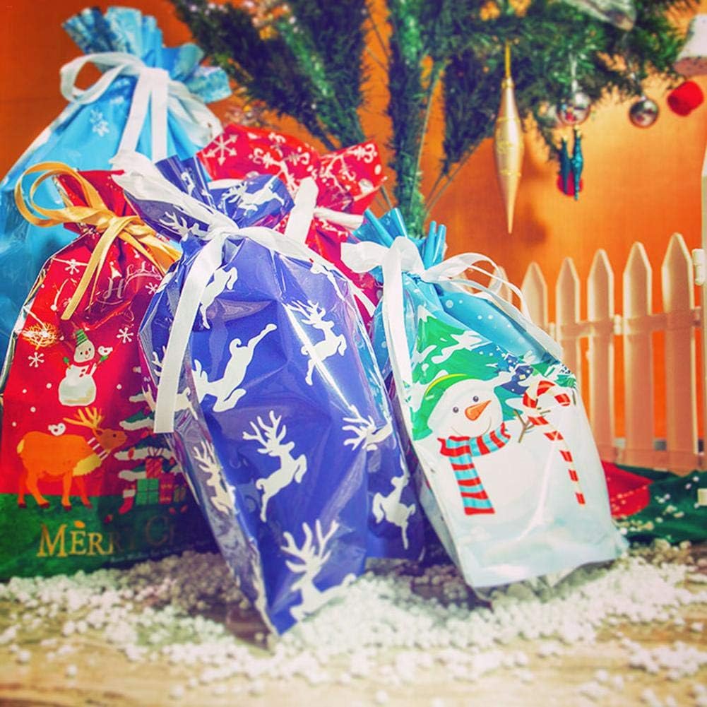fancyU Christmas Drawstring Gift Bags, Wrapping Bags, Upgraded