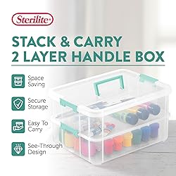 Sterilite 4 Pack Stackable Plastic Storage Bins, 2