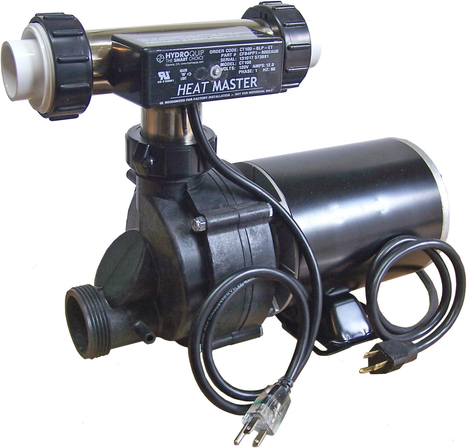 Jetted Bathtub Heater Hydro-Quip Heat Master Tee Style 1.5KW Output, 120volts