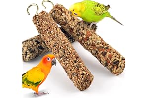 KATUMO Bird Treats Parrot Crunch Sticks Parakeet Grains Mixed Treats Cockatiel Snacks Budgie Food Sticks for Lovebird Conure 