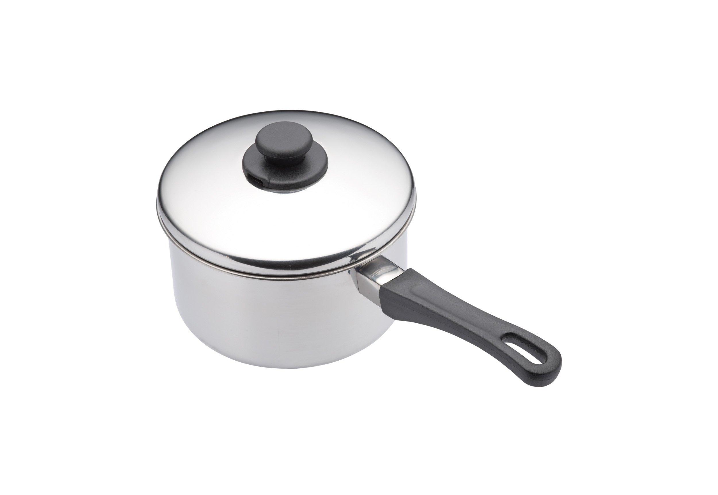KitchenCraft Stainless Steel Extra Deep Saucepan with Lid and Heat-Resistant Handle, Induction Hob Safe Saucepan, 12cm