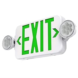 SASELUX Green Led Exit Sign Emergency Light Combo