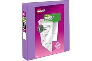 Avery Durable View 3 Ring Binder, 1.5 Inch Slant Rings, Lavender Binder (17084)