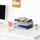 EasyPAG 2 Tier A4 Mesh In Trays Desk Tidy Stackable File Holder Black view 7