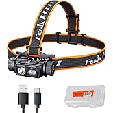 Fenix HM60R V2.0 1600 Lumens Rechargeable Headlamp, USB-C Fast Charging, Spotlight & Floodlight with Red Light, Lightweight Waterproof LED Head Lamp for Camping, Hiking, Caving, Work