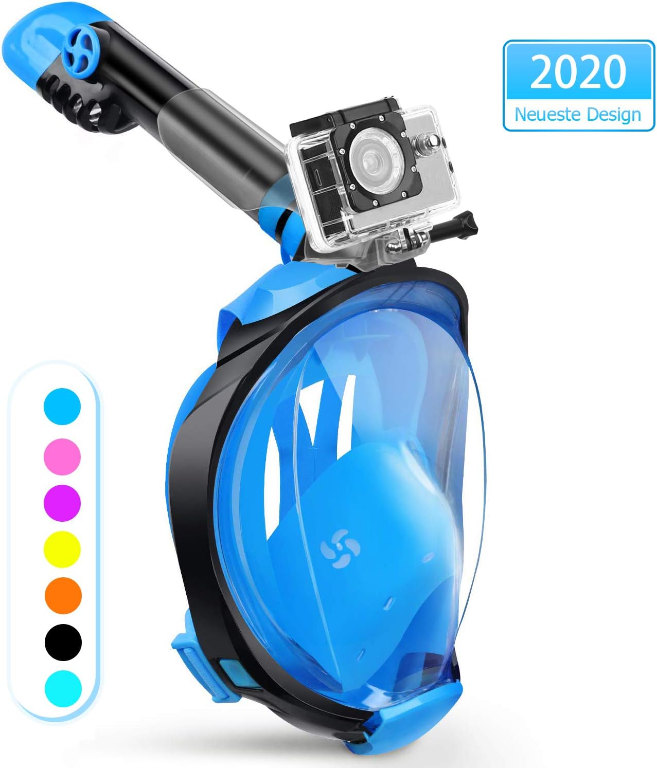 X99 Snorkel Mask Foldable 180 Panoramic View Free Breathing Full Face