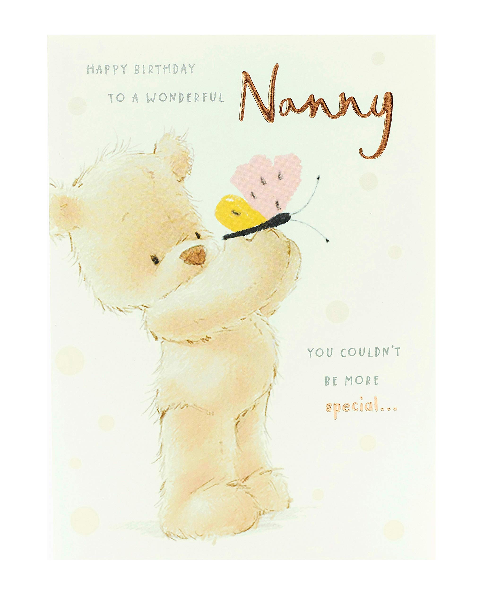 UK Greetings Birthday Card for Nanny - Cute Teddy Bear Design