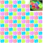 Poen 50 Pcs Luminous Fidget Balls Toys 0.98 Inch | Slow Rising, Squeeze Square Ball, Stress Relief, Sensory Cube Balls, Classroom Prize, Party Favors Gifts