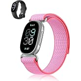 HUKWIMO Silicone and Nylon Watch Band for Google Fitbit Edge | Soft ribbed silicone replacement bands with adjustable fit, secure button closure, and versatile colors for everyday wear.