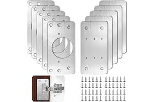 Hinge Repair Plate,10PCS Cabinet Hinge Repair Plate with Customized Screws,Stainless Steel Kitchen Cupboard Door Hinge Repair