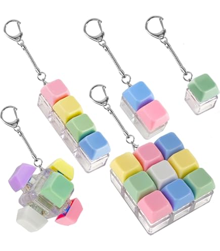Mechanische Toets Switch Tester – 4-in-1 Keychain Clicker Met Tactiele En Auditieve Feedback – Fidget Toy Voor Focus En Stressvermindering – Compact En Draagbaar – Assorti Kleuren