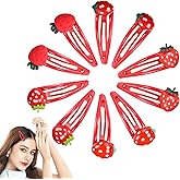 Matwsec 10PCS Strawberry Hair Clips Cute Fruit Hair Clips Strawberry Accessories for Women Christmas Gifts